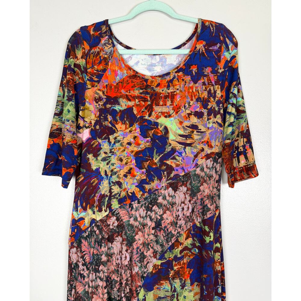 Soft Surroundings Estelle Maxi Dress Tropics Multi Medium Boho Resort Wear - Picture 4 of 10